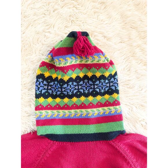 Hanna Andersson Christmas Holiday Hooded Tassel Sweater size 120 6/7 - Picture 7 of 10